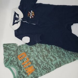 5/$30 TOMMY HILFIGER Collared Footless Suit + 'WILD' Romper Shorts Palm …